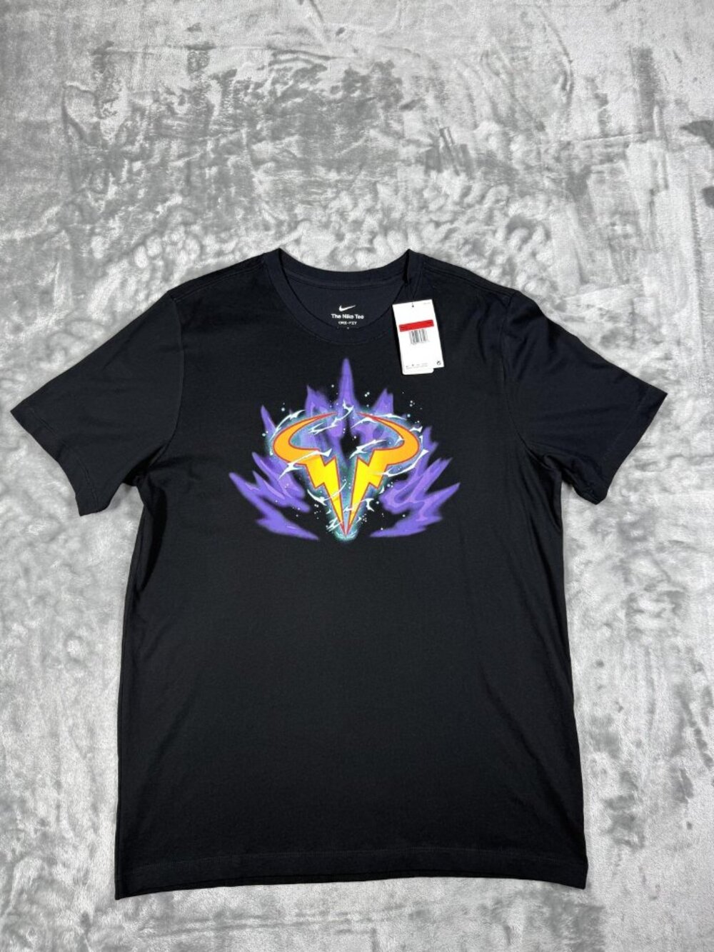 New Nike Dri-FIT Shirt Men's Large Black Tennis Nadal Graphic Tee FV8436 010